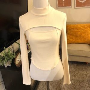 Nwot Top shop ribbed long sleeve perk a boo chest top